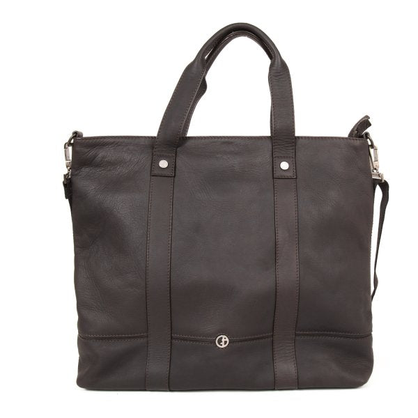 GIORGIO ARMANI Leather 2-Way Shoulder Bag Brown