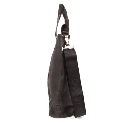 GIORGIO ARMANI Leather 2-Way Shoulder Bag Brown