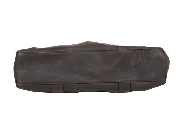 GIORGIO ARMANI Leather 2-Way Shoulder Bag Brown