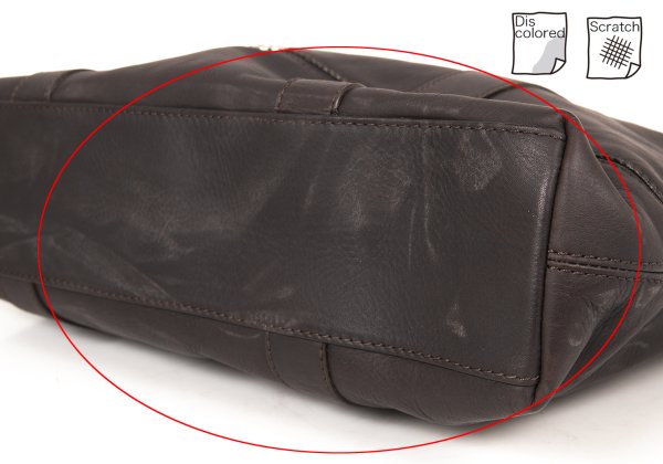 GIORGIO ARMANI Leather 2-Way Shoulder Bag Brown