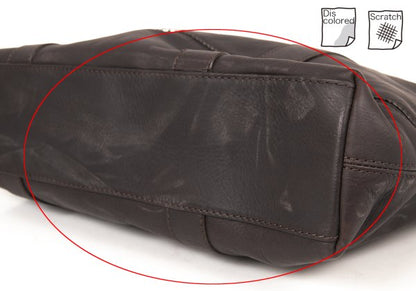 GIORGIO ARMANI Leather 2-Way Shoulder Bag Brown