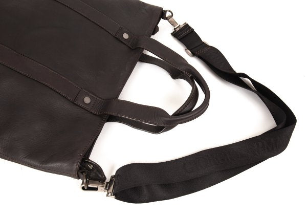 GIORGIO ARMANI Leather 2-Way Shoulder Bag Brown