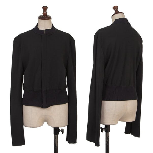 Yohji Yamamoto FEMME Raw Hem Rib Panel Jacket Black Size 3