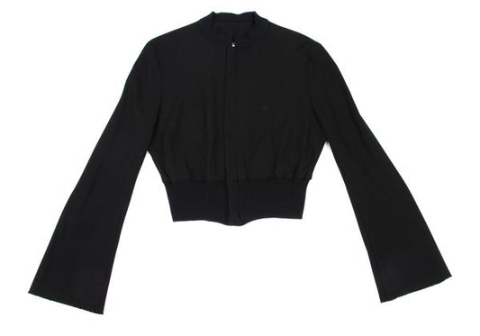 Yohji Yamamoto FEMME Raw Hem Rib Panel Jacket Black Size 3