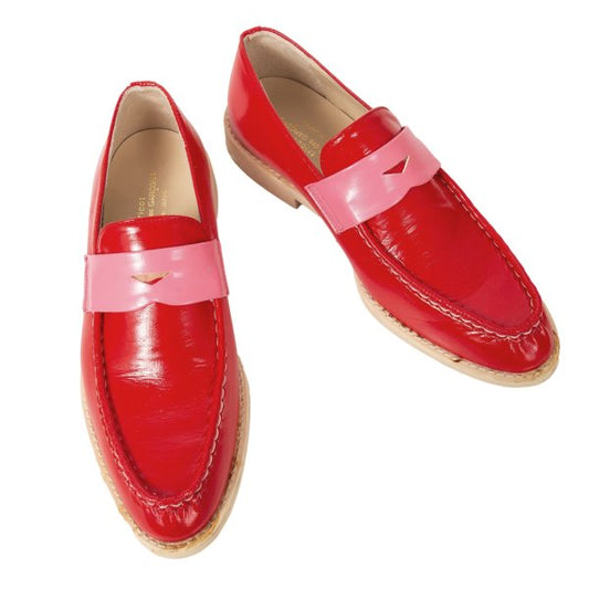 COMME des GARCONS Patent Loafer Red/Pink Size 22.5CM