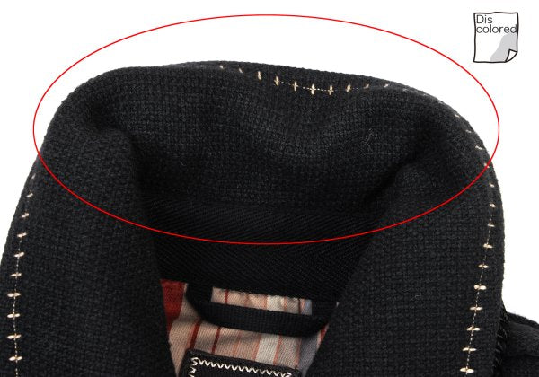 MARITHE Wool Blend Double Collar Metal Jacket Black Size S