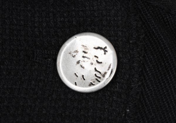 MARITHE Wool Blend Double Collar Metal Jacket Black Size S