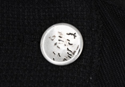 MARITHE Wool Blend Double Collar Metal Jacket Black Size S