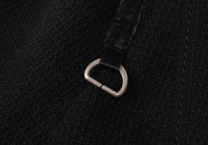 MARITHE Wool Blend Double Collar Metal Jacket Black Size S