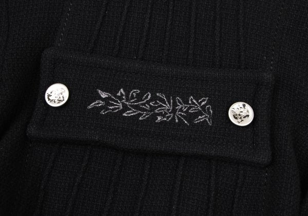 MARITHE Wool Blend Double Collar Metal Jacket Black Size S