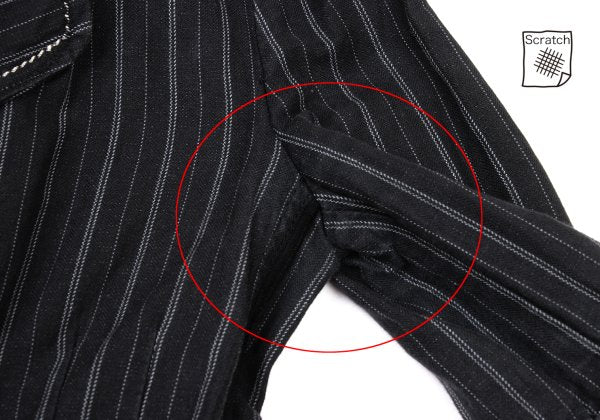 MARITHE Pinstripe Elbow Stitch Jacket Black Size S