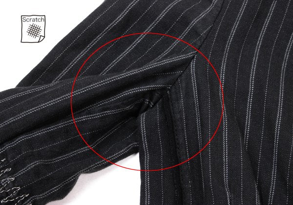 MARITHE Pinstripe Elbow Stitch Jacket Black Size S