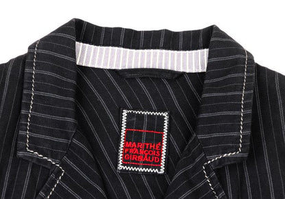 MARITHE Pinstripe Elbow Stitch Jacket Black Size S