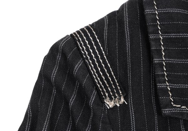 MARITHE Pinstripe Elbow Stitch Jacket Black Size S