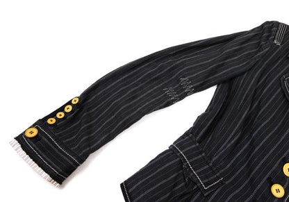 MARITHE Pinstripe Elbow Stitch Jacket Black Size S