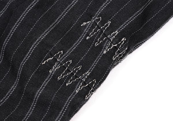 MARITHE Pinstripe Elbow Stitch Jacket Black Size S