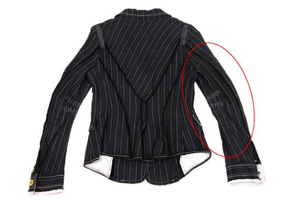 MARITHE Pinstripe Elbow Stitch Jacket Black Size S