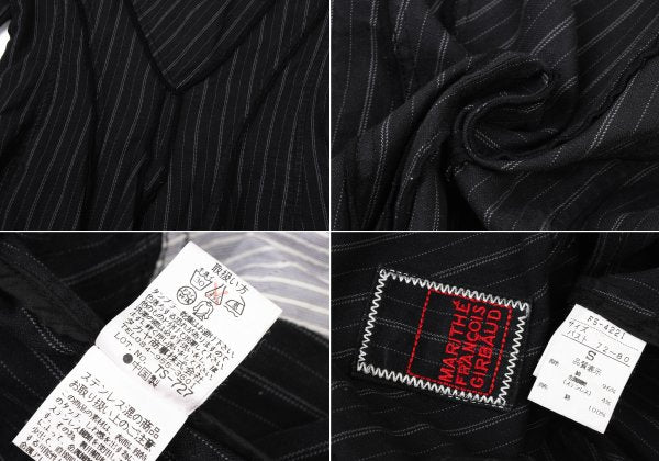 MARITHE Pinstripe Elbow Stitch Jacket Black Size S