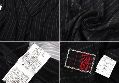 MARITHE Pinstripe Elbow Stitch Jacket Black Size S