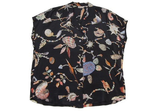 yoshie inaba Silk Shell Print Sleeveless Top Black Size 9
