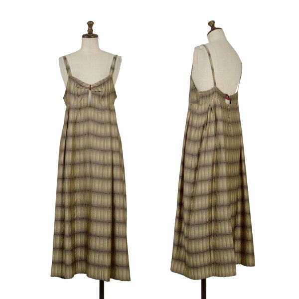 DRIES VAN NOTEN Silk Jacquard Cami Dress Beige Size 38