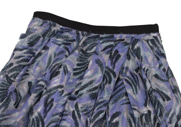 MARNI Graphic Print Cotton Tuck Skirt Blue Size 38