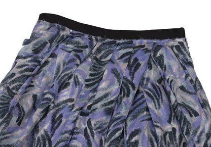 MARNI Graphic Print Cotton Tuck Skirt Blue Size 38