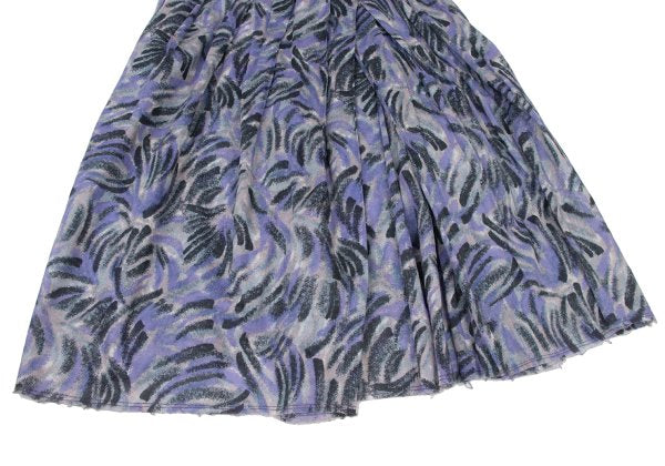 MARNI Graphic Print Cotton Tuck Skirt Blue Size 38