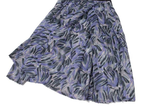 MARNI Graphic Print Cotton Tuck Skirt Blue Size 38