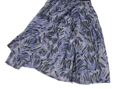 MARNI Graphic Print Cotton Tuck Skirt Blue Size 38