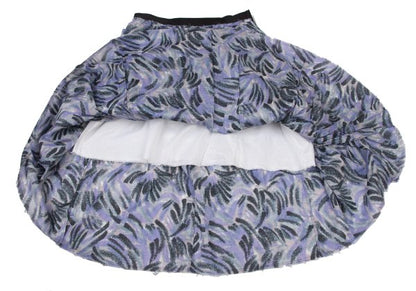 MARNI Graphic Print Cotton Tuck Skirt Blue Size 38