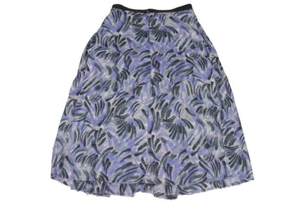 MARNI Graphic Print Cotton Tuck Skirt Blue Size 38