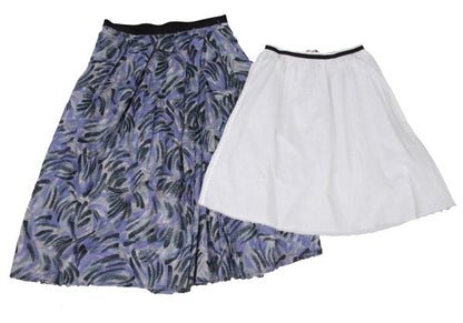 MARNI Graphic Print Cotton Tuck Skirt Blue Size 38