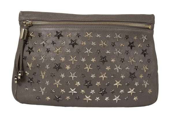 JIMMY CHOO Star Stud Leather Bag Greige