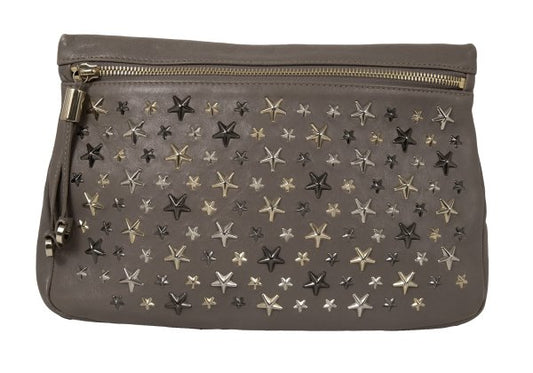 JIMMY CHOO Star Stud Leather Bag Greige