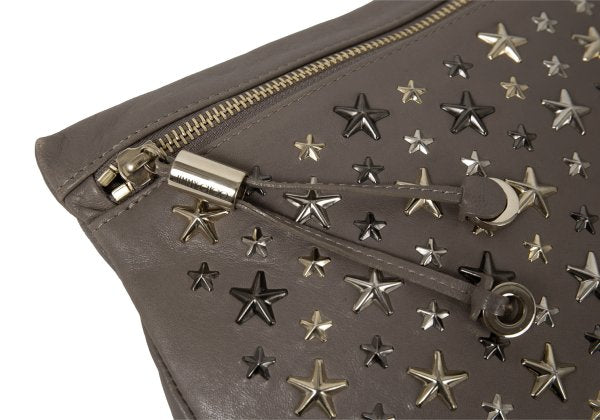 JIMMY CHOO Star Stud Leather Bag Greige