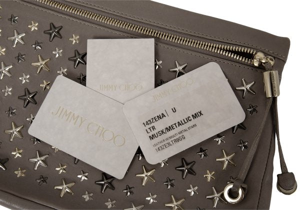 JIMMY CHOO Star Stud Leather Bag Greige
