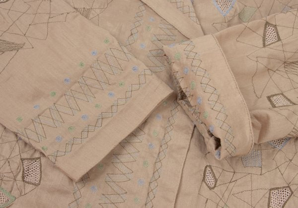 ISSEY MIYAKE HaaT Geometric Embroidered Shirt Jacket Size 2