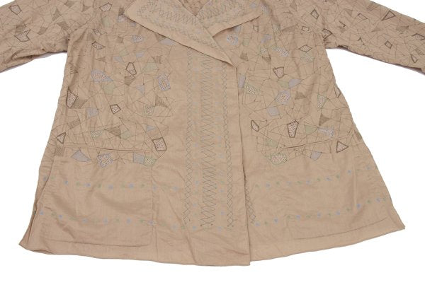 ISSEY MIYAKE HaaT Geometric Embroidered Shirt Jacket Size 2