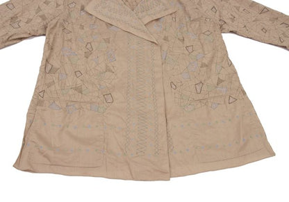 ISSEY MIYAKE HaaT Geometric Embroidered Shirt Jacket Size 2