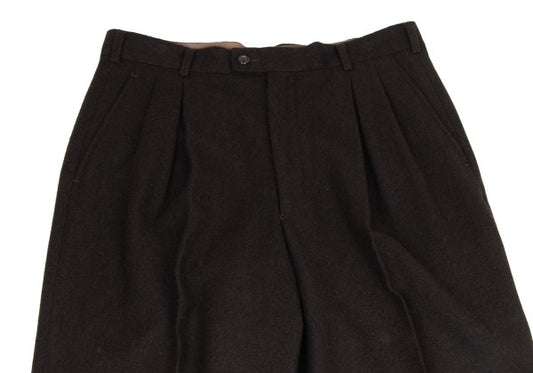 COMME des GARCONS HOMME 80s Brushed Wool Dark Brown Pants Size L