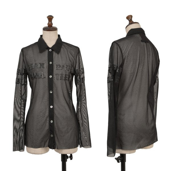 Jean Paul GAULTIER CLASSIQUE Rubber Logo Shirt Black Size 40