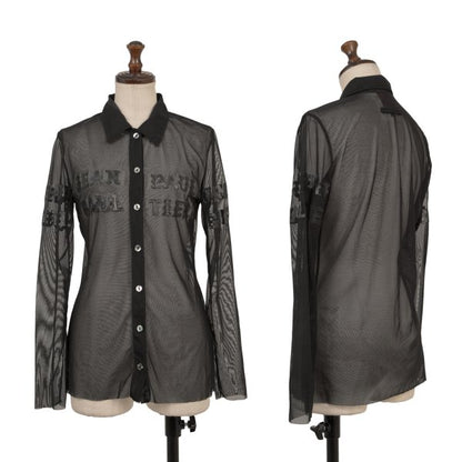 Jean Paul GAULTIER CLASSIQUE Rubber Logo Shirt Black Size 40
