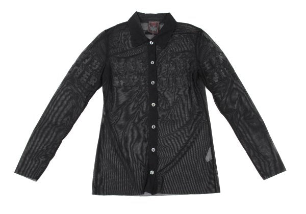 Jean Paul GAULTIER CLASSIQUE Rubber Logo Shirt Black Size 40