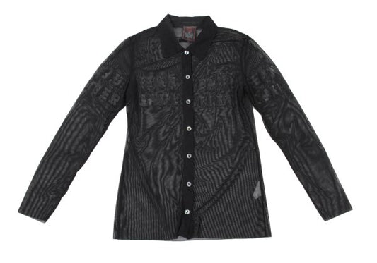 Jean Paul GAULTIER CLASSIQUE Rubber Logo Shirt Black Size 40