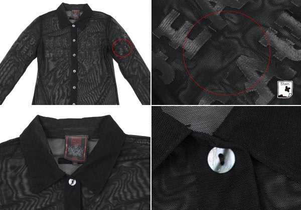 Jean Paul GAULTIER CLASSIQUE Rubber Logo Shirt Black Size 40