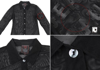 Jean Paul GAULTIER CLASSIQUE Rubber Logo Shirt Black Size 40