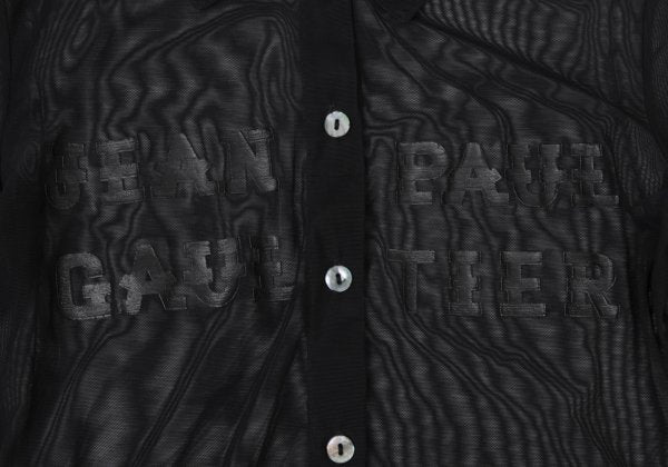 Jean Paul GAULTIER CLASSIQUE Rubber Logo Shirt Black Size 40