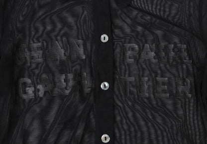 Jean Paul GAULTIER CLASSIQUE Rubber Logo Shirt Black Size 40