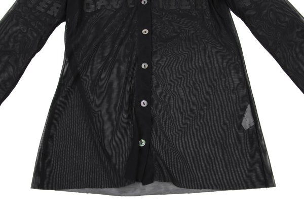 Jean Paul GAULTIER CLASSIQUE Rubber Logo Shirt Black Size 40